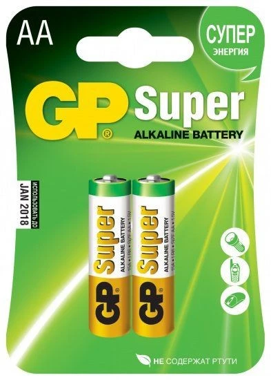 Батарейка LR06/AA GP Super (блистер, алкалиновая) (2 шт.)