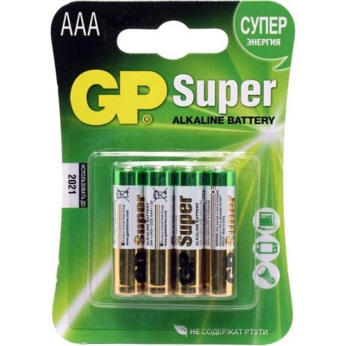 Батарейка LR03/AAA GP Super (блистер, алкалиновая) (4 шт.)