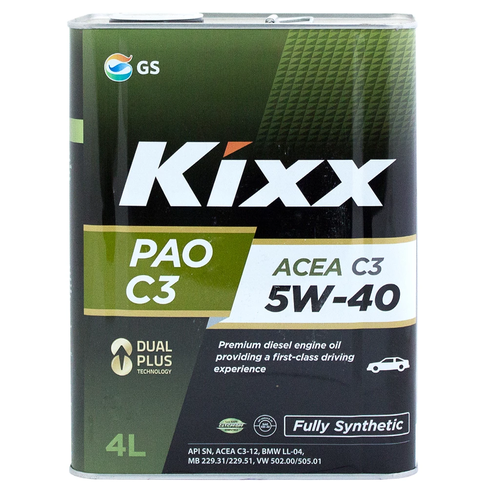 Моторное масло Kixx PAO C3 5W-40 синтетическое 4 л