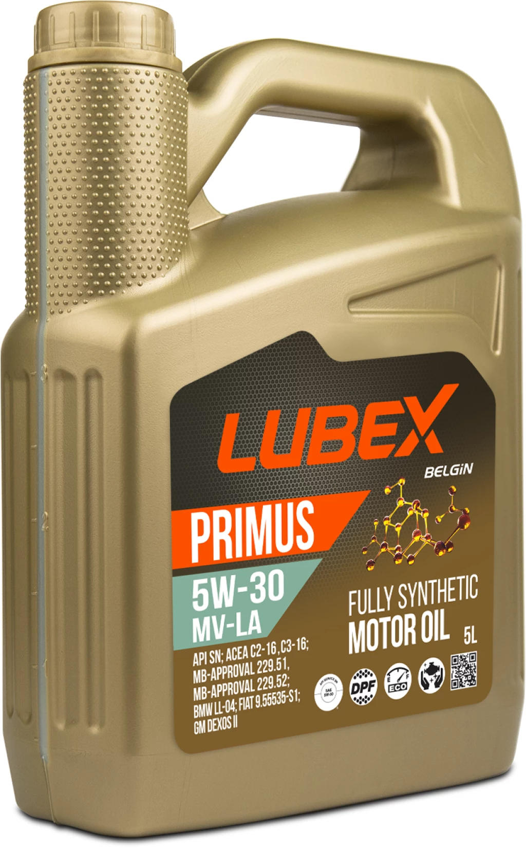 Моторное масло LUBEX Primus MV-LA 5W-30 синтетическое 5 л