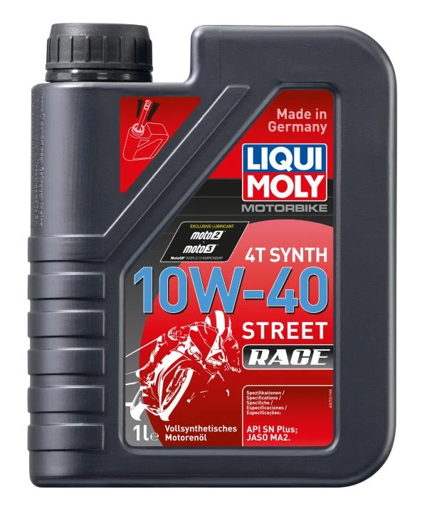 Моторное масло 4-х тактное Liqui Moly Motorbike 4T Synth Street Race 10W-40 синтетическое 1 л