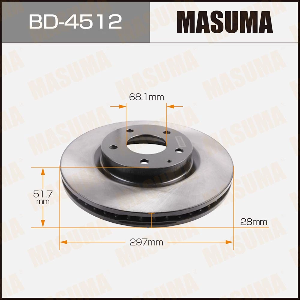 Диск тормозной Masuma BD-4512