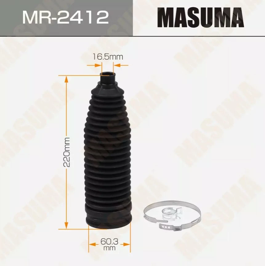 Пыльник рулевой рейки (пластик) Nissan Teana / L33J, хомут в комплекте Masuma MR-2412