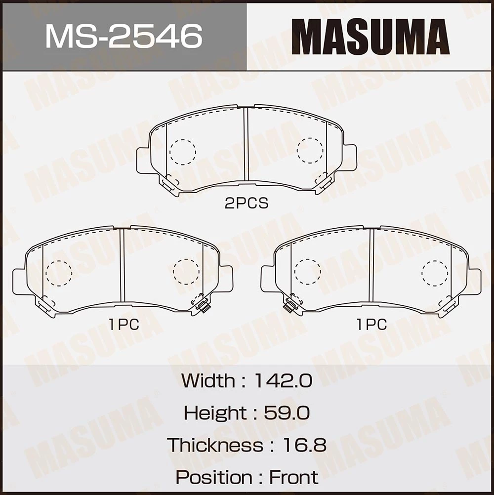 Колодки тормозные дисковые Masuma MS-2546