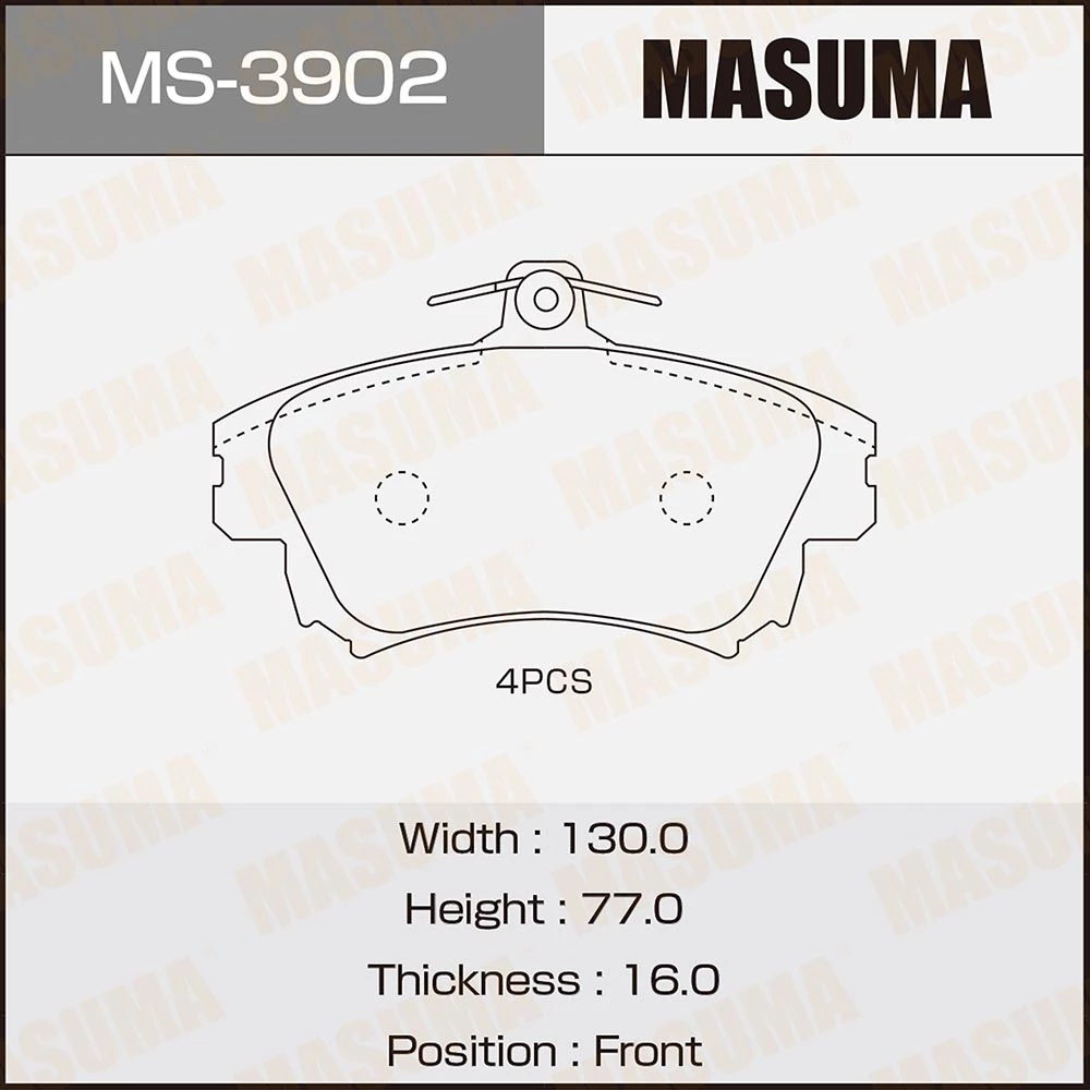 Колодки тормозные дисковые Masuma MS-3902