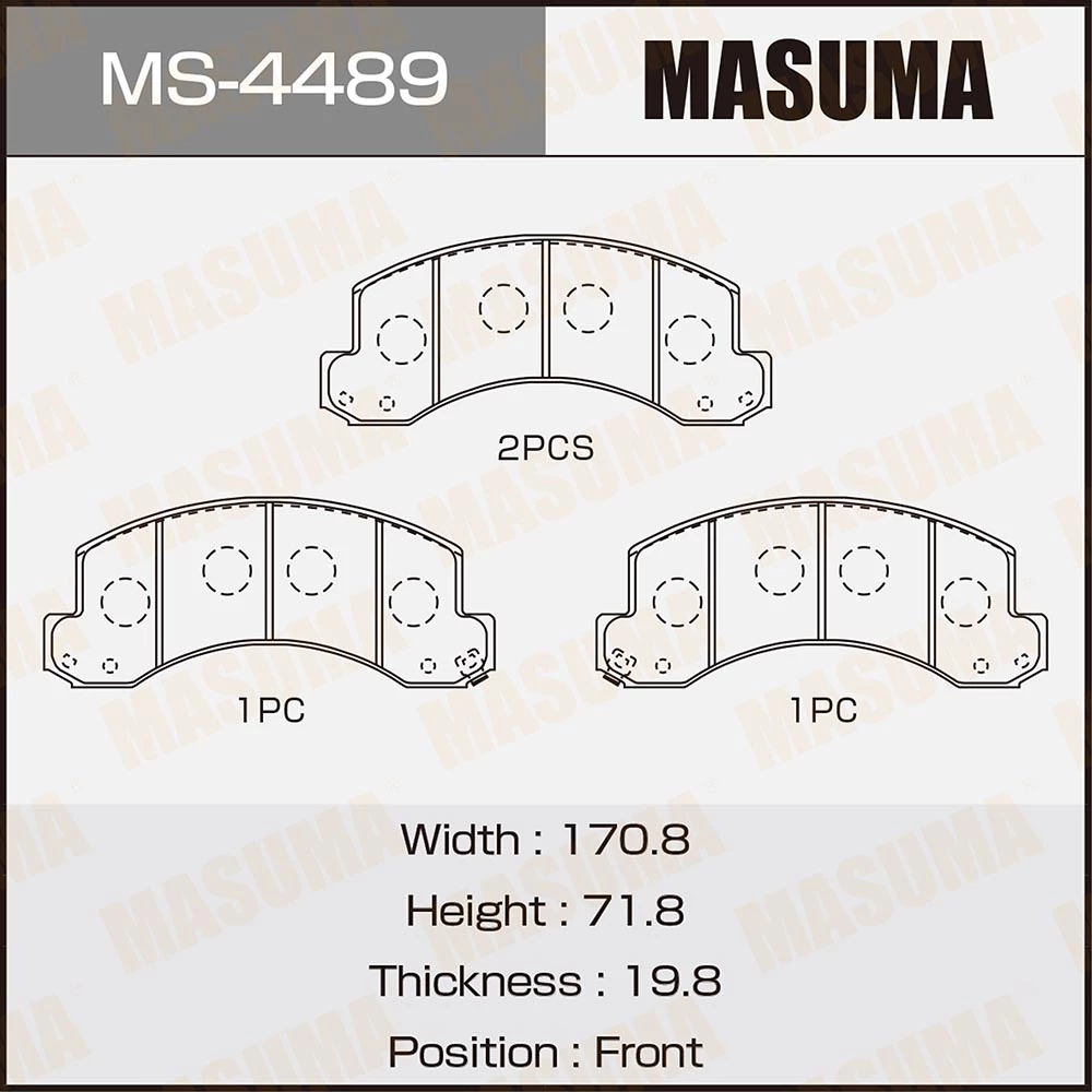 Колодки тормозные дисковые Masuma MS-4489