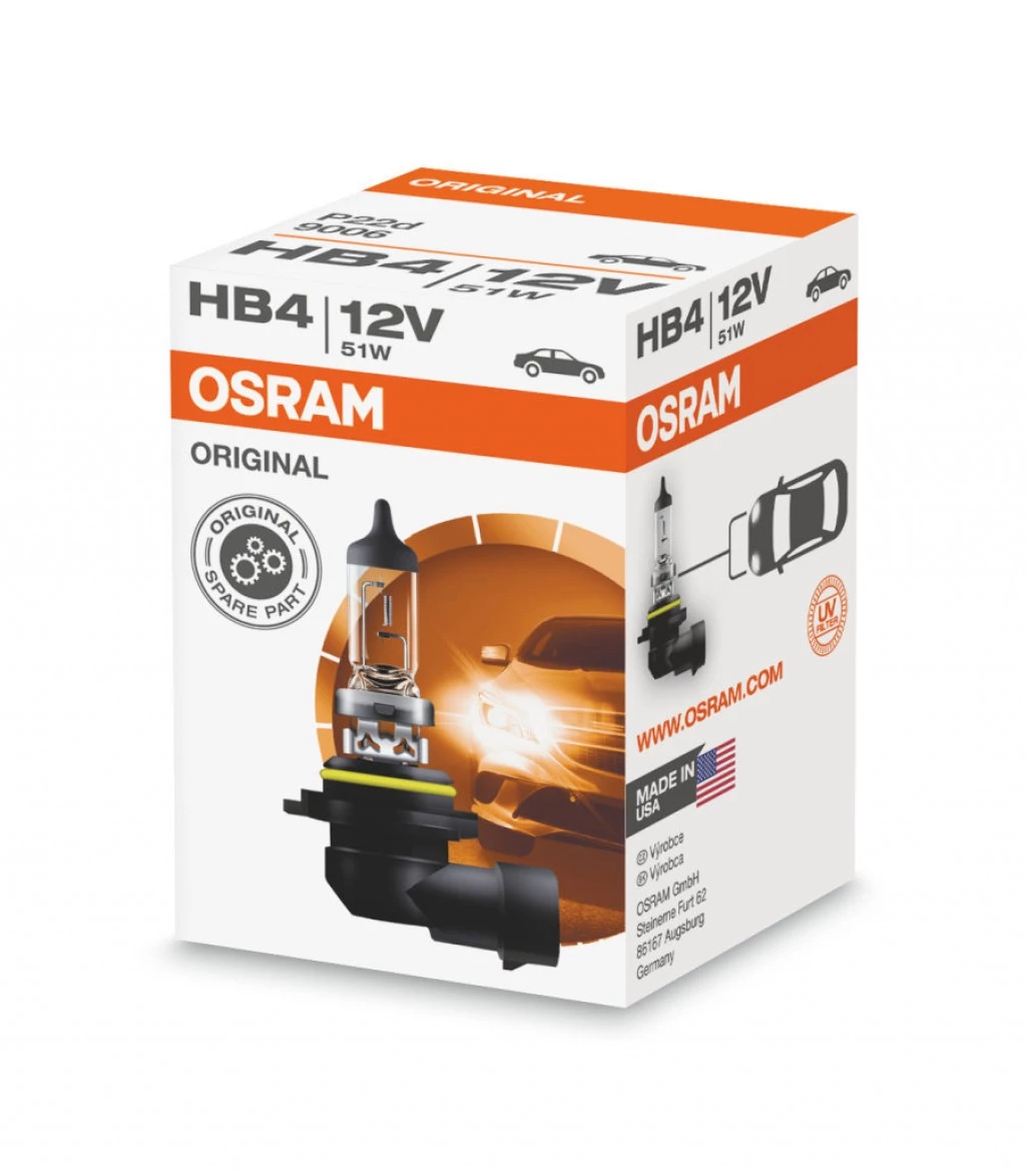 Лампа галогенная Osram Original HB4 (P22d) 12V 51W, 9006, 1 шт
