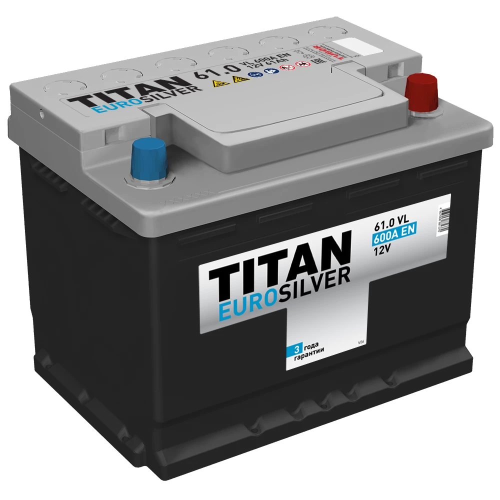Аккумулятор легковой Titan Euro Silver 60 ач 600А Обратная полярность