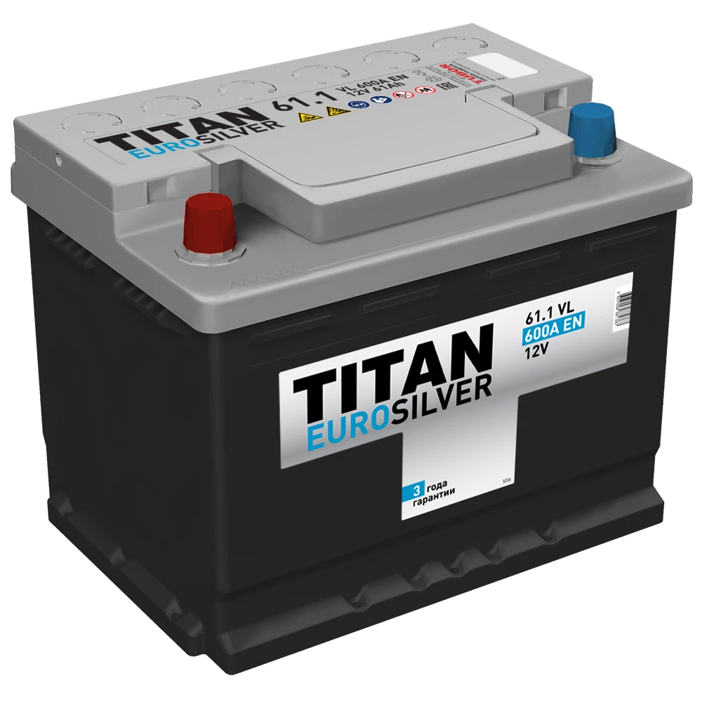 Аккумулятор легковой Titan Euro Silver 60 ач 600А Прямая полярность
