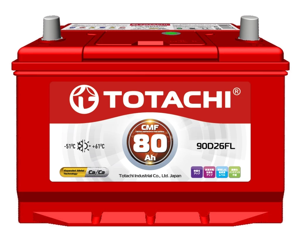 Аккумулятор легковой Totachi KOR 80 ач 630А Обратная полярность