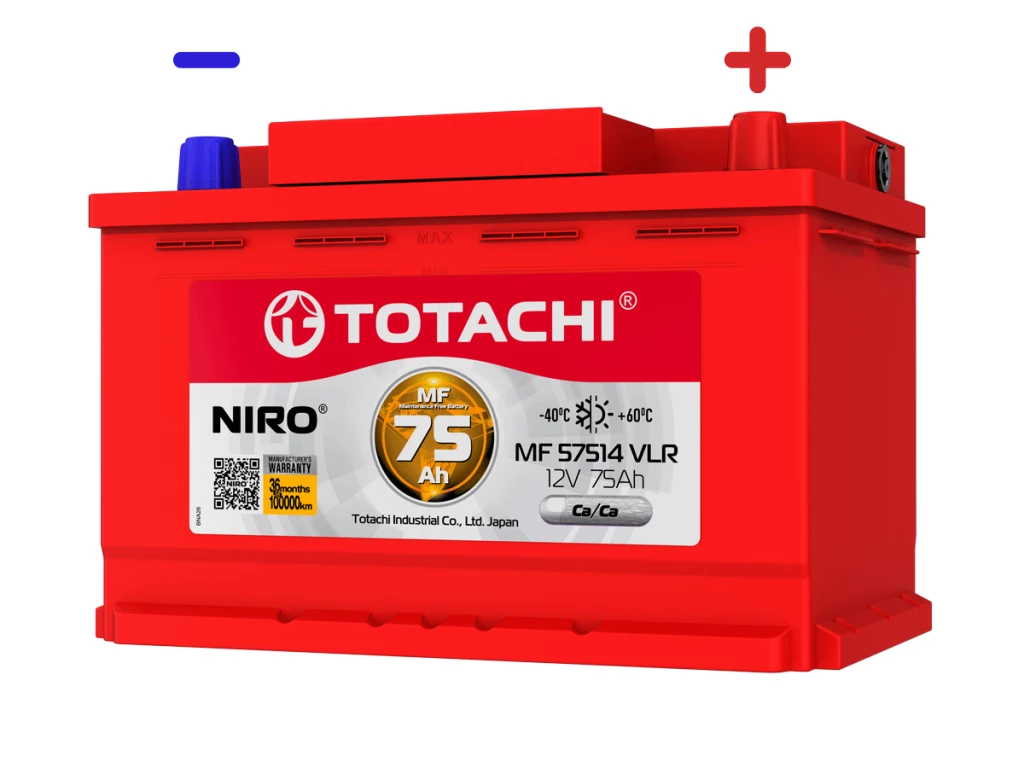 Аккумулятор легковой Totachi Niro 75 ач 700А Обратная полярность