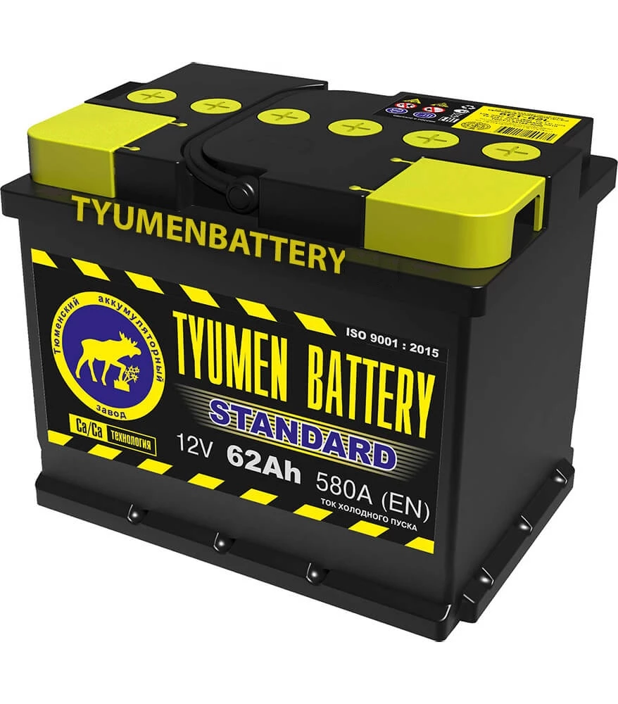 Аккумулятор легковой Tyumen Battery Standard 62 ач 580А Прямая полярность