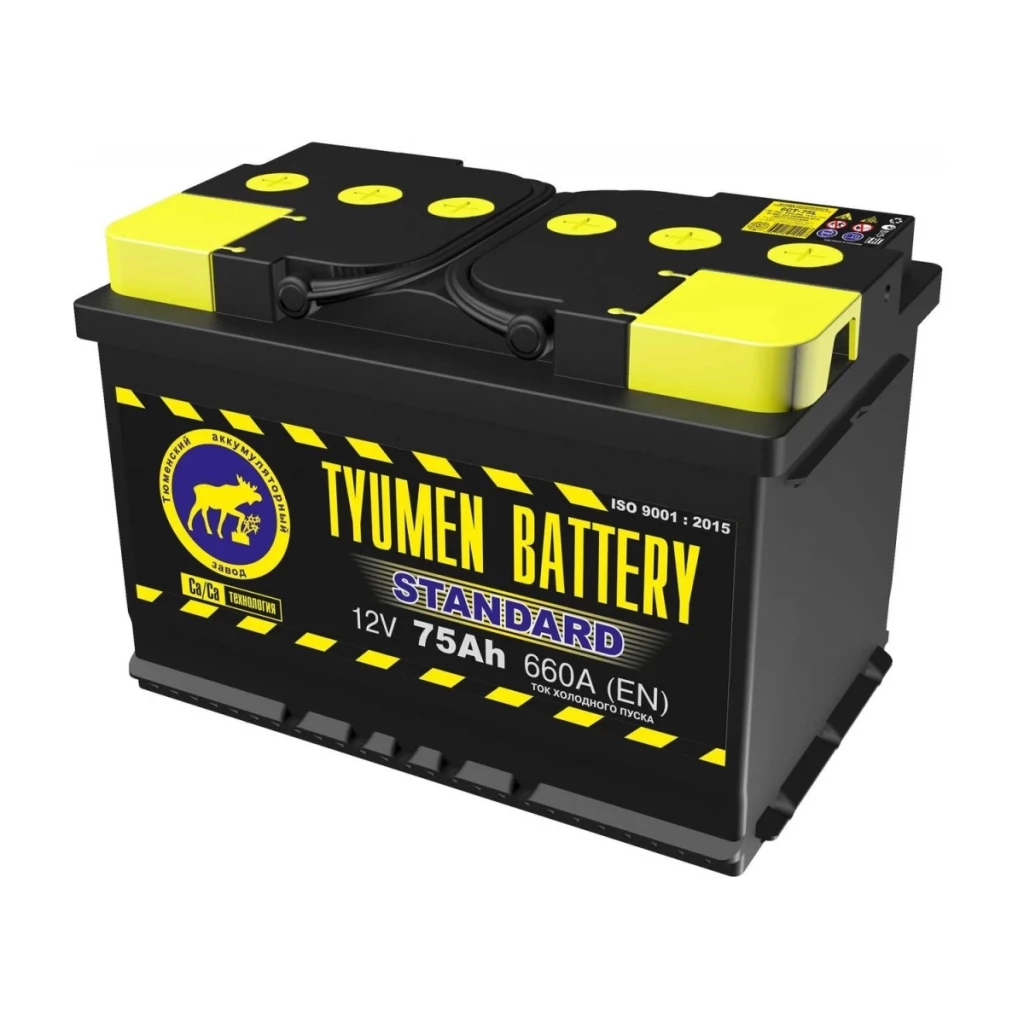 Аккумулятор легковой Tyumen Battery Standard 75 ач 660А Прямая полярность