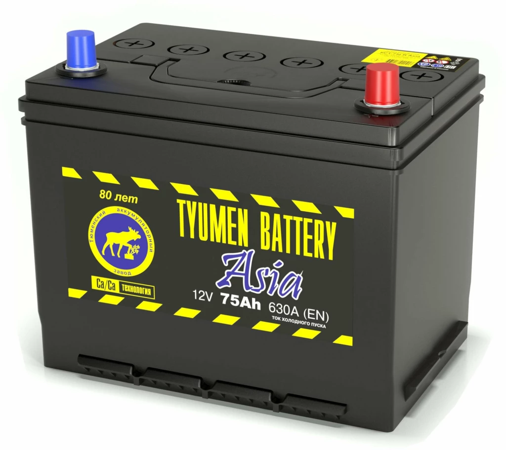 Аккумулятор легковой Tyumen Battery Asia 75 ач 630А Прямая полярность