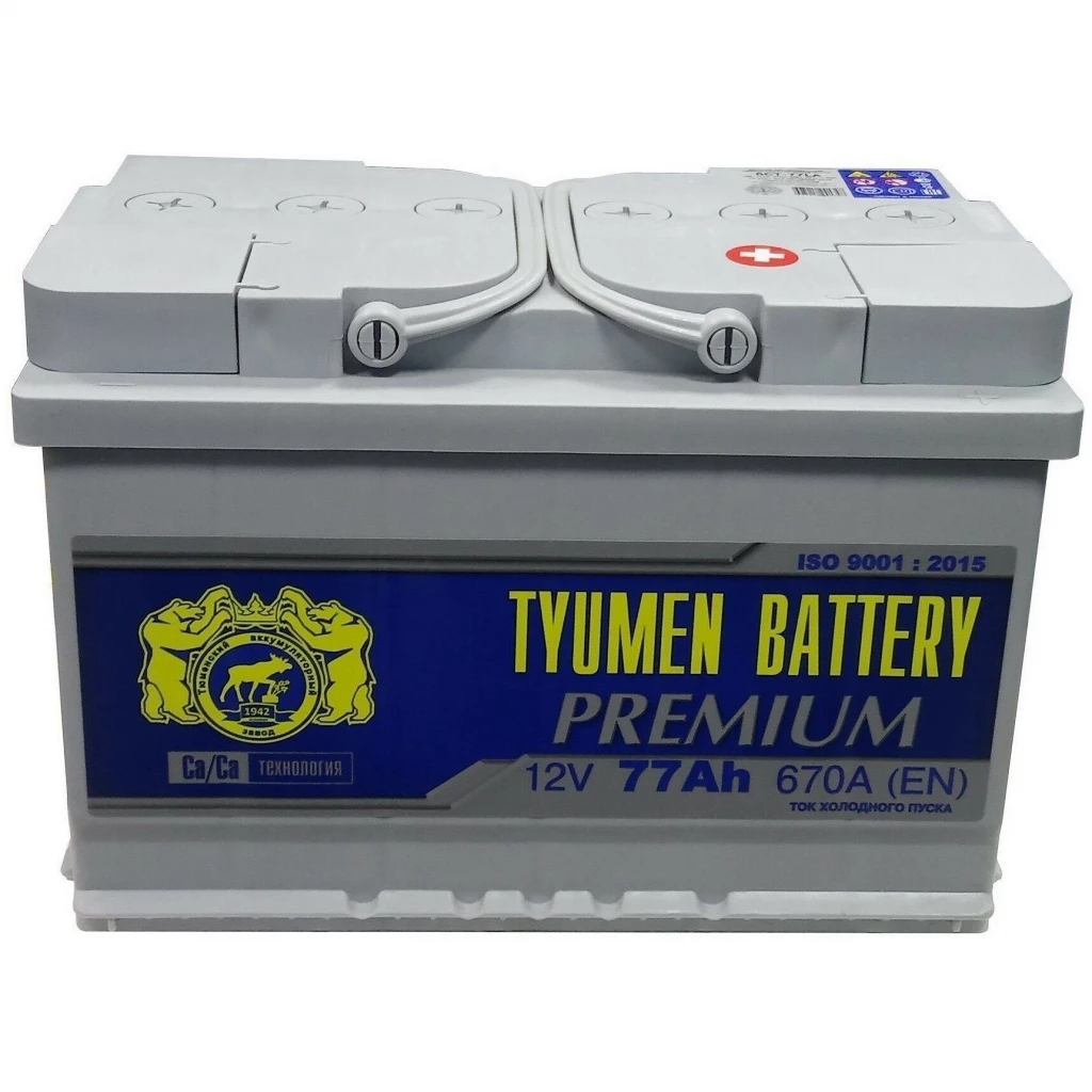 Аккумулятор легковой Tyumen Battery Premium 77 ач 680А Прямая полярность