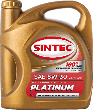 Масло моторное SINTEC PLATINUM SAE 5W-30 API SL, ACEA A3/B4 4л