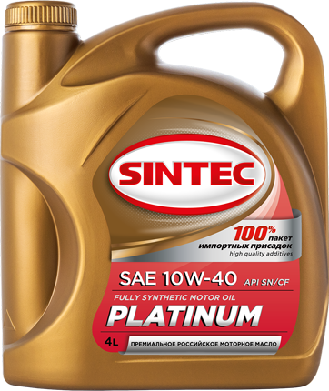 Масло моторное SINTEC PLATINUM SAE 10W-40 API SN/CF 4л