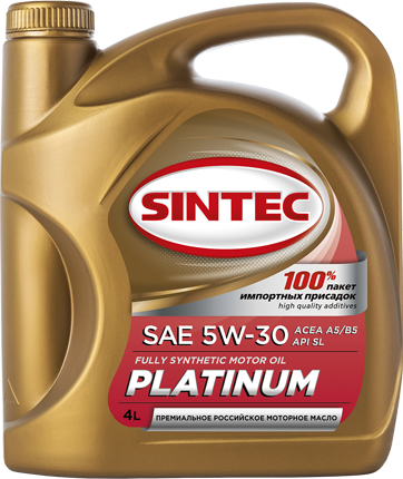 Масло моторное SINTEC PLATINUM SAE 5W-30 API SL, ACEA A5/B5 4л