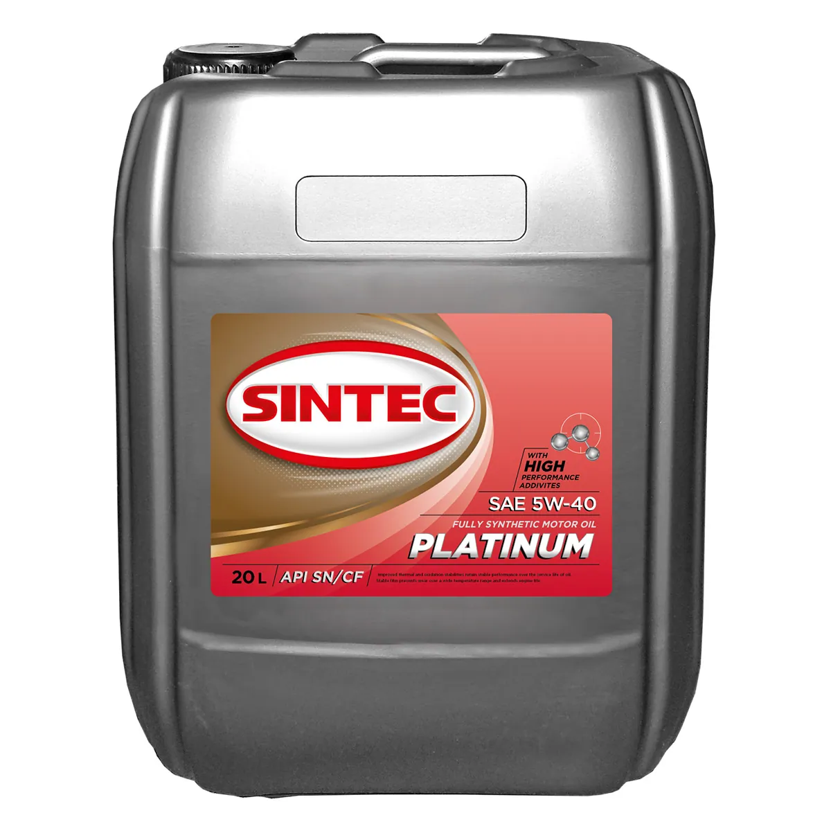 Масло моторное SINTEC PLATINUM SAE 5W-40 API SN, ACEA A3/B4 20л