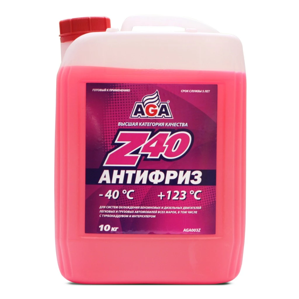 Антифриз AGA Z40 G12 -40°С красный 10 кг