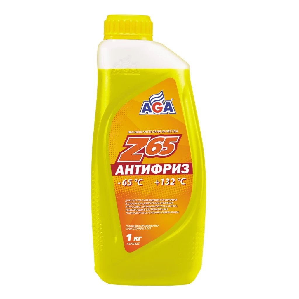 Антифриз AGA Z65 G12 -65°С желтый 1 кг