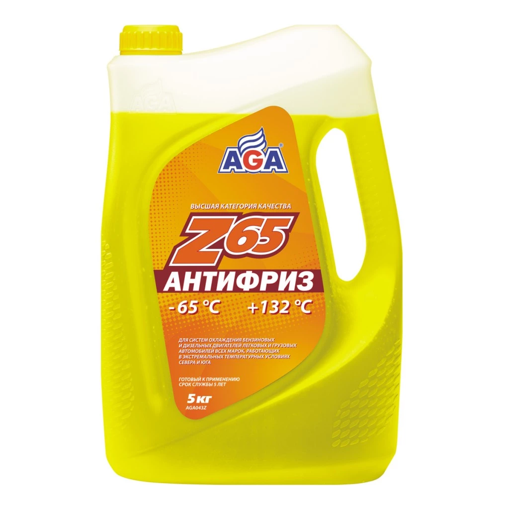 Антифриз AGA Z65 G12 -65°С желтый 5 кг