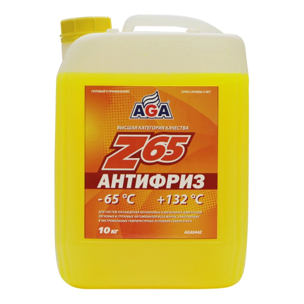 Антифриз AGA Z65 G12 -65°С желтый 10 кг