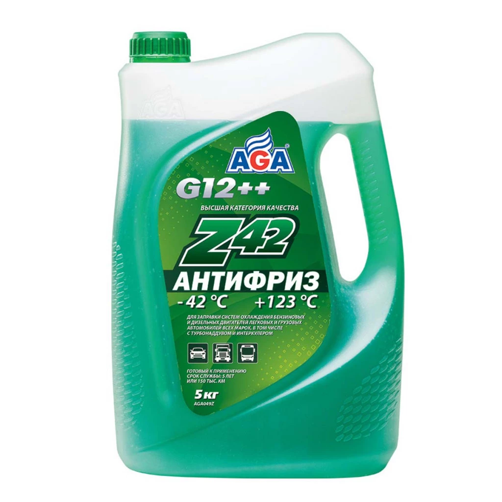 Антифриз AGA Z42 G12++ -42°С зеленый 5 кг