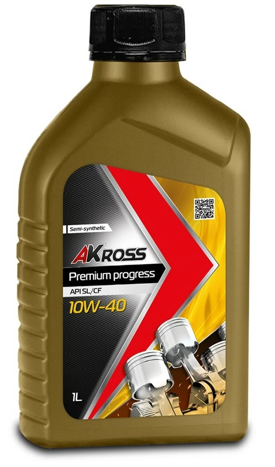 Моторное масло AKross Premium Progress 10W-40 полусинтетическое 1 л