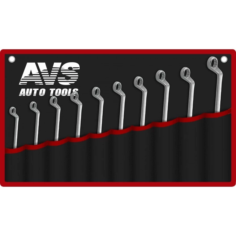 Набор ключей (10 предметов) AVS K2N10M (гаечных накидных изогнутых в сумке, 6-27 мм)