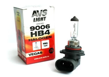 Лампа галогенная AVS Vegas HB4 (P22d) 12V 55W, A78146S, 1 шт