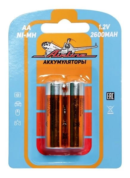 Батарейка-аккумулятор AIRLINE HR6/AA (Ni-Mh, 2600 mAh) (2 шт.)