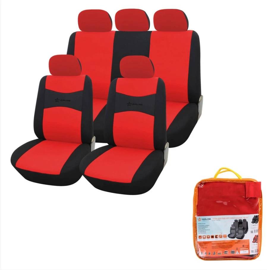 Чехлы автомобильные Airline RS-2k полиэстер черный|красный