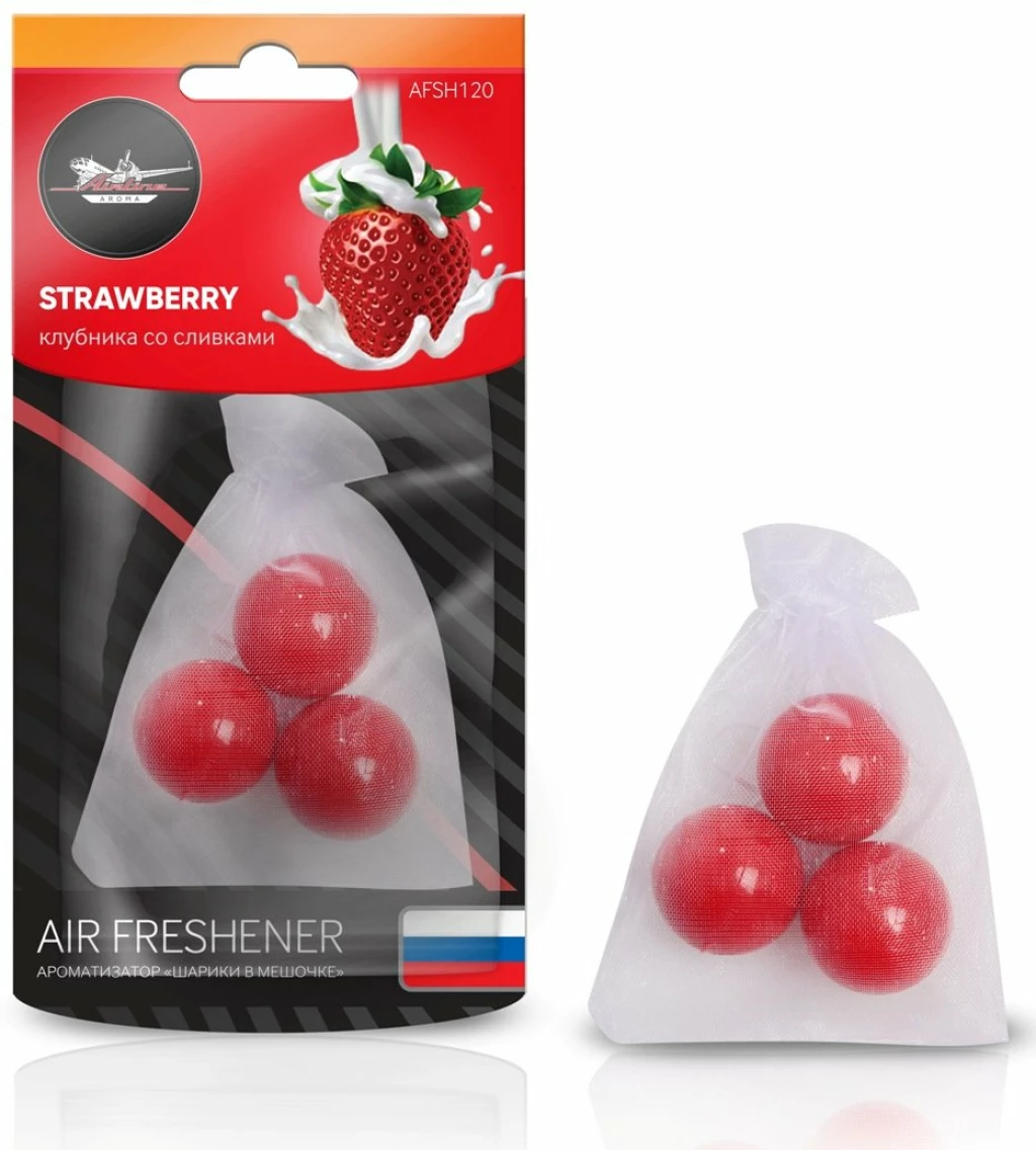 Ароматизатор подвесной (Strawberry/Клубника) AIRLINE (мешочек с гранулами)
