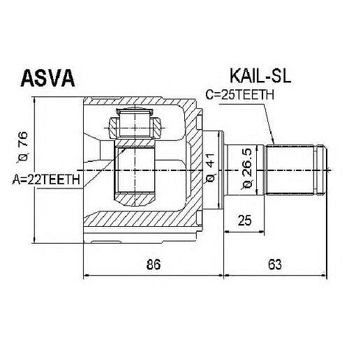 Пыльник шрус наружный 25x106x82 (комплект без смазки) Asva ASBT-SL