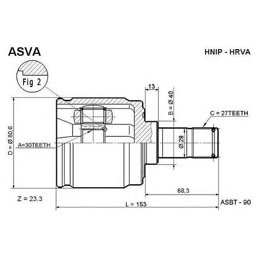 ШРУС внутренний Asva HNIP-HRVA