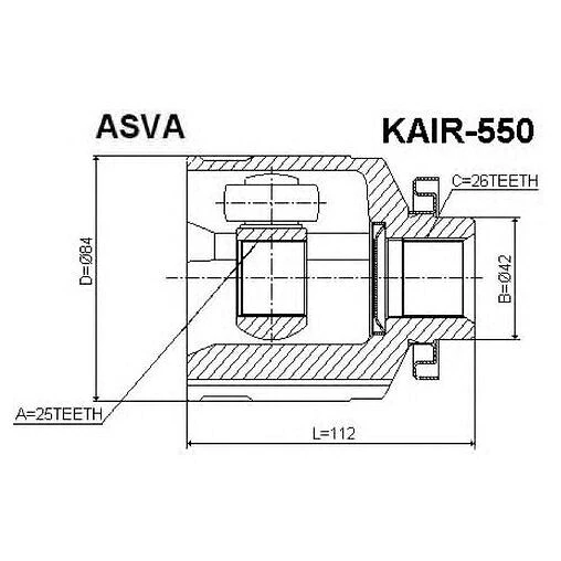 ШРУС внутренний Asva KAIR-550