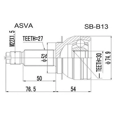 ШРУС наружный 30x52x27 Asva SB-B13