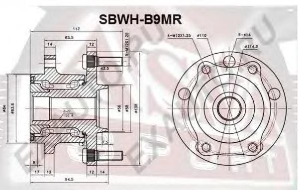 Ступица задняя с магнитным кольцом абс Asva SBWH-B9MR