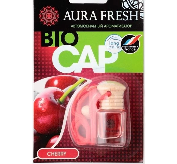 Ароматизатор подвесной (Cherry/Вишня) AURA FRESH BIO CAP (бутылочка)