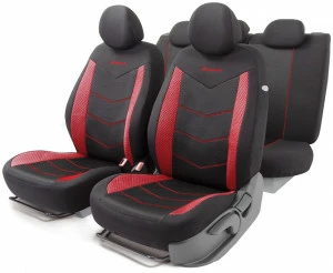 Чехлы автомобильные Autoprofi AEROBOOST объемная сетчатая ткань черный|красный