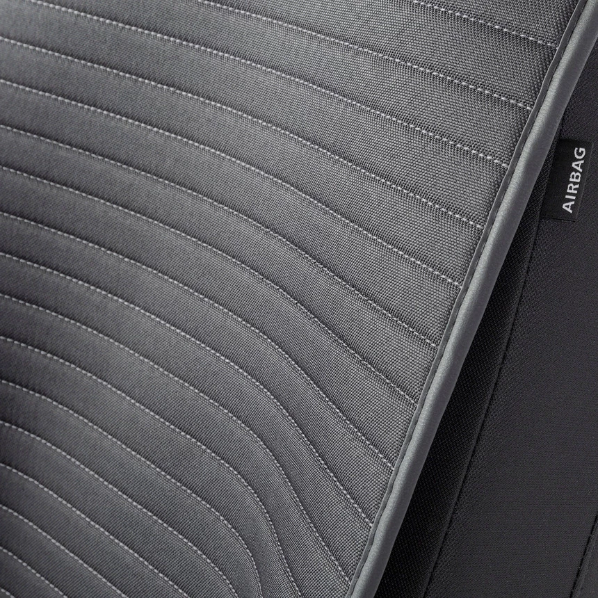 Накидка на сиденье алькантара черный/серый AUTOPROFI (прострочка ромб, противоскользящая подкладка