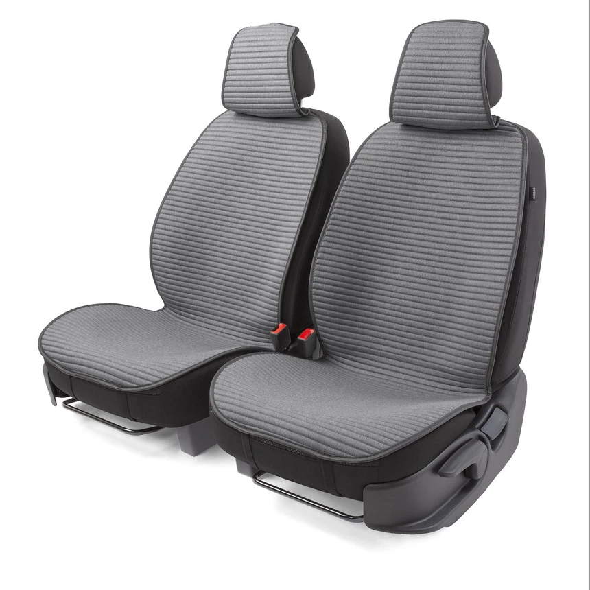 Накидка на сиденье лён серый CAR PERFORMANCE (горизонт прострочка, противоскользящая подкл.) (2 шт
