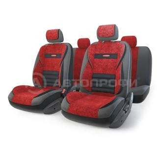 Чехлы автомобильные универсальные эко-кожа/флок черный/красный (M) AUTOPROFI Multi Comfort(мультик