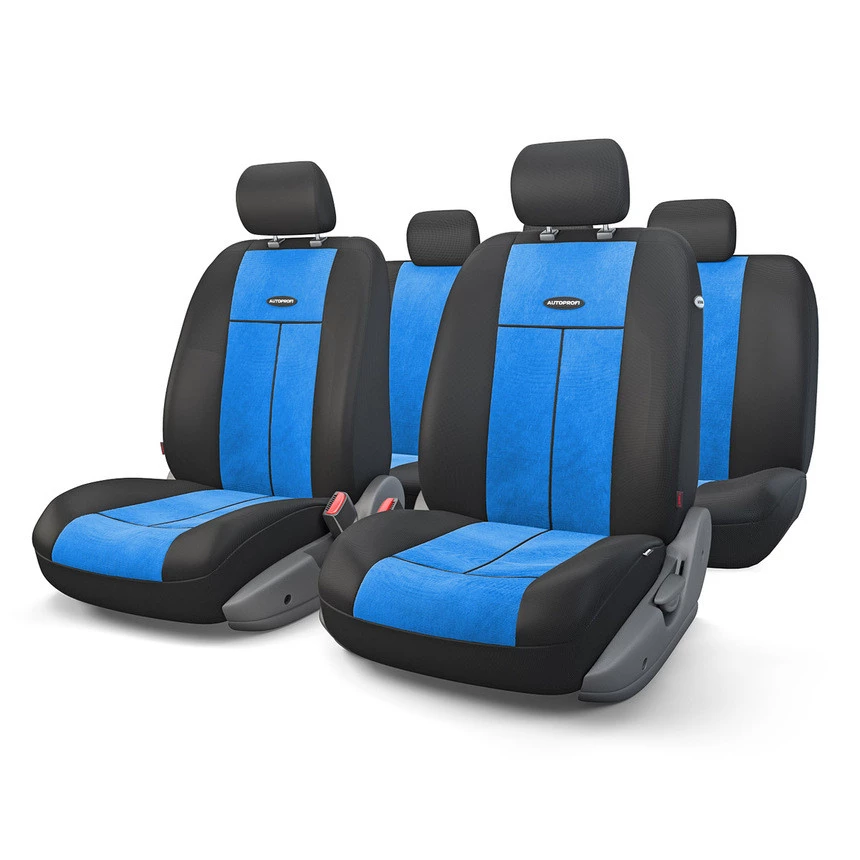 Чехлы автомобильные Autoprofi TT-902V велюр черный/синий 9 предметов