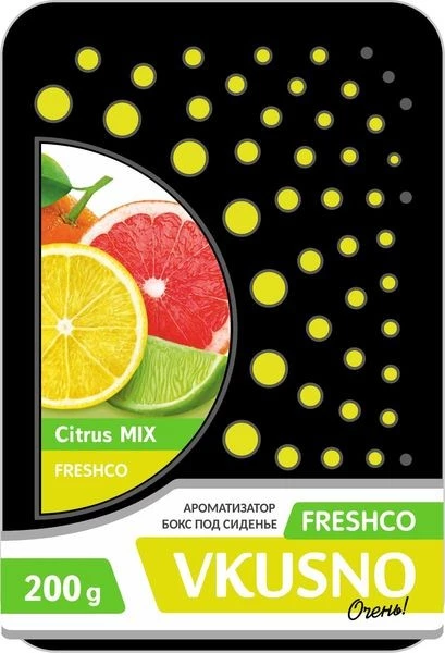 Ароматизатор под сиденье (Citrus Mix/Цитрусовый микс) AZARD Freshco VKUSNO