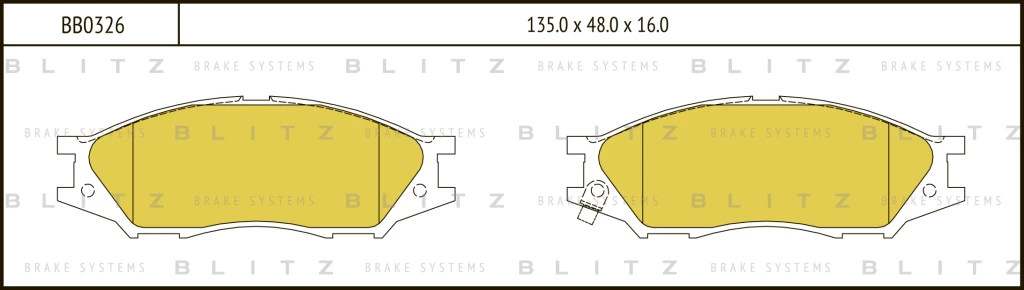 Колодки тормозные дисковые передние NISSAN AlmeraClassicSunny 99-> BLITZ BB0326