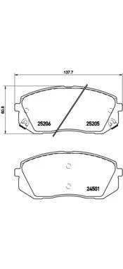 Колодки тормозные дисковые передние Brembo P 30 056