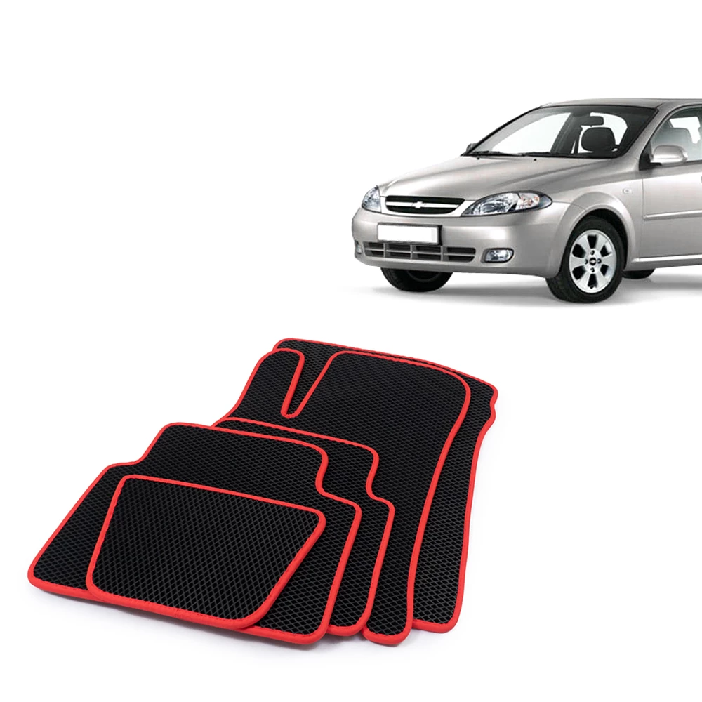Коврики салона Chevrolet Lacetti, Daewoo Gentra материал EVA черный, окантовка красная CS-20
