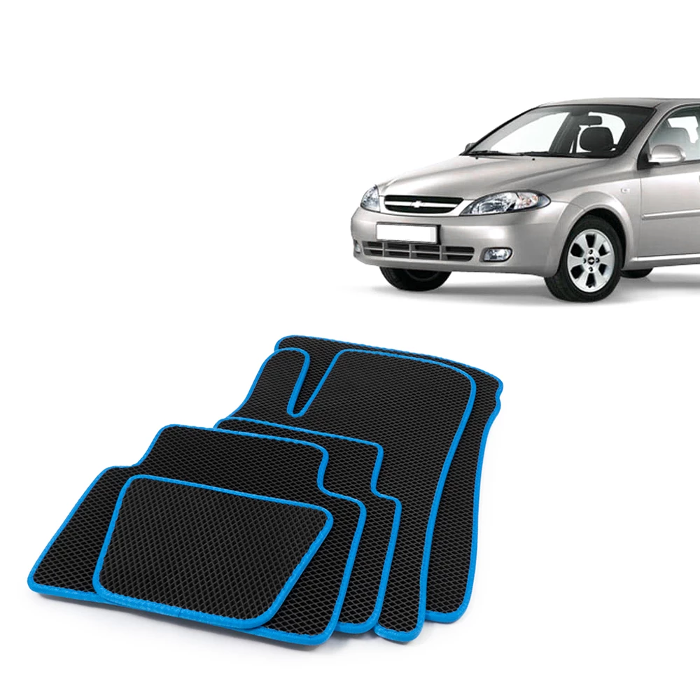 Коврики салона Chevrolet Lacetti, Daewoo Gentra материал EVA черный, окантовка синяя CS-20